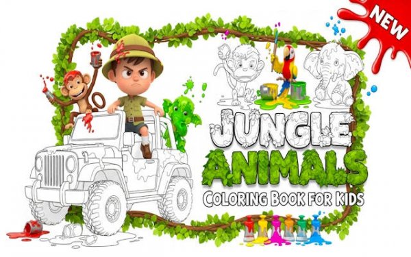 Jungle Animals Coloring Book - Free Kids Online Coloring Game